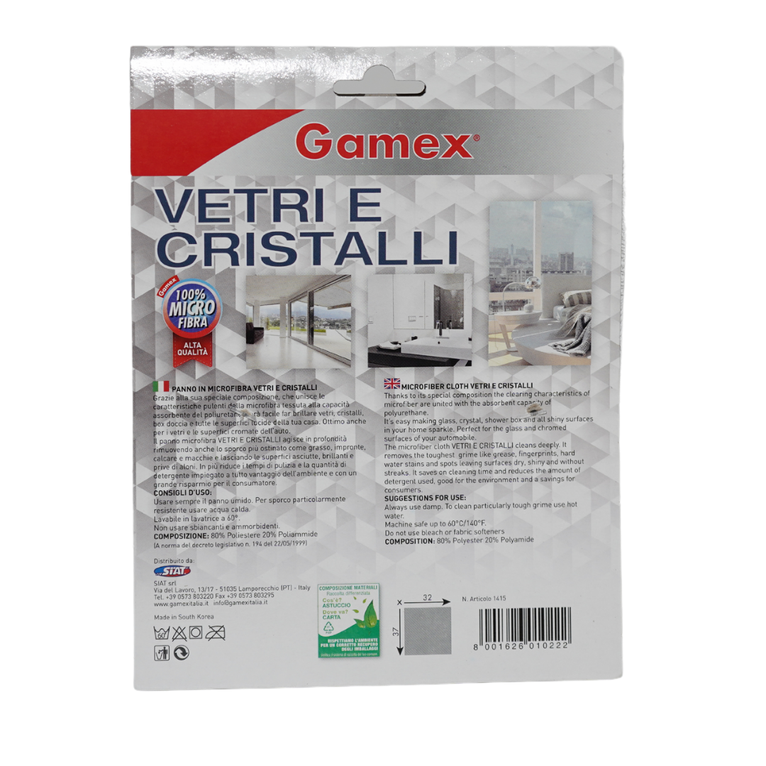 Gamex Panno in Microfibra vetri e cristalli 30 x 32 cm