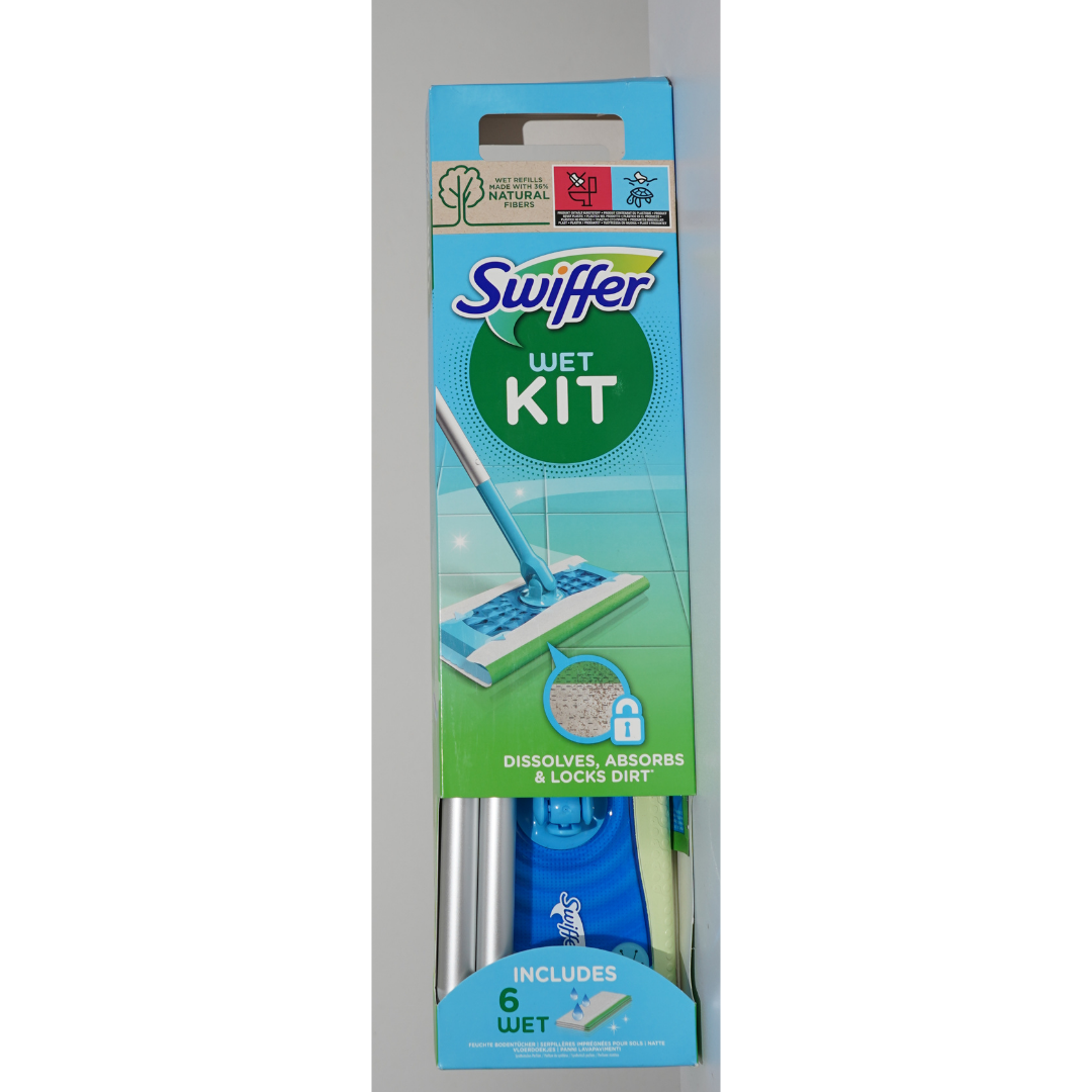 Swiffer Starter Kit Scopa Include 1 Scopa, 6 Panni Lavapavimenti