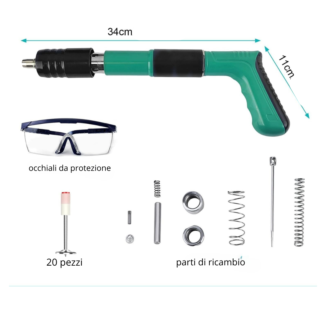 Pistola sparachiodi aria compressa manuale