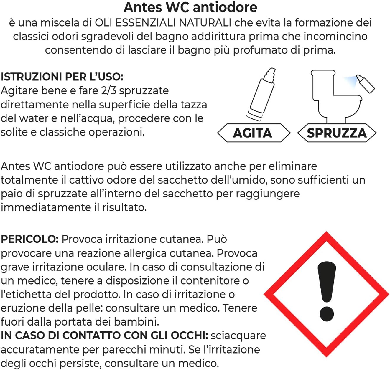 Deodorante Spray per WC a base di oli al muschio bianco Smapiù (1 flacone)