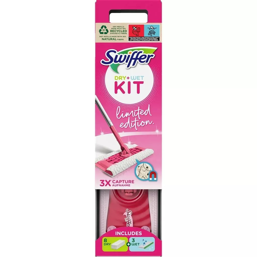 Swiffer Kit limited edition rosa- 8 panni dry + 3 wet