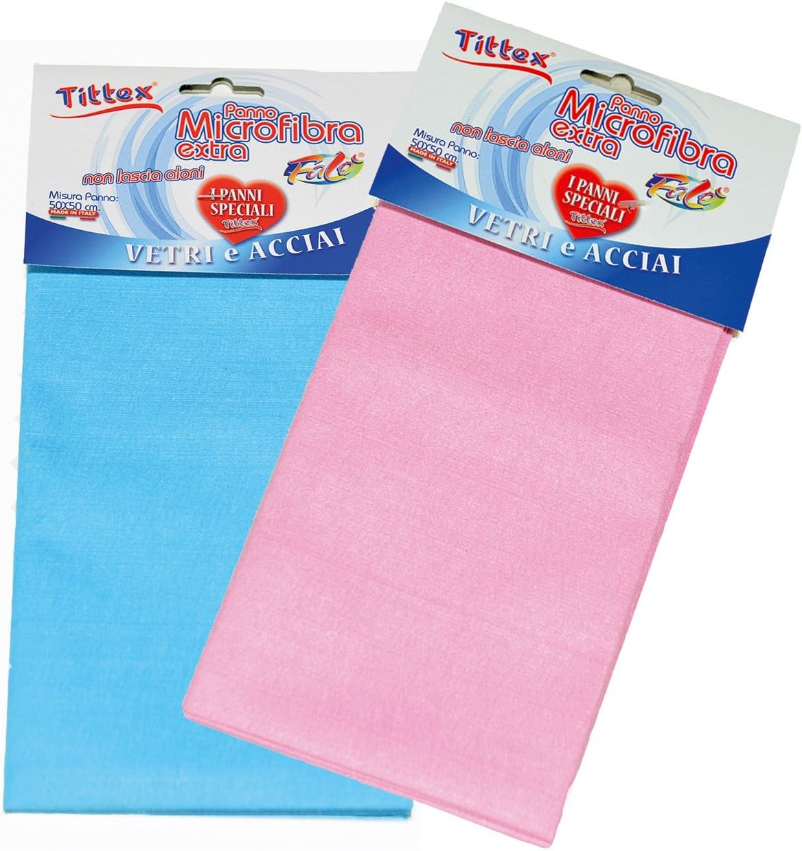 TITTEX Panno Microfibra Pulizia vetri e acciaio 50x50 cm