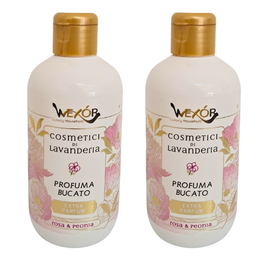 Wexor Cosmetici di Lavanderia, Profuma Bucato Extra Parfum Rosa & Peonia, Detergente Professionale Senza Oli Minerali e Parabeni