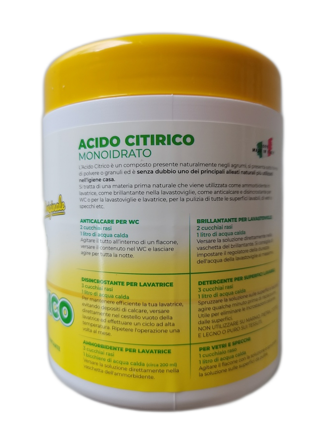 Acido citrico Alga in polvere detergente multiuso ammorbidente brillantante anticalcare disincrostante naturale 500 grammi