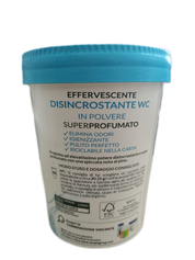 Disincrostante Detergente Wc Effervescente in polvere Super Profumato all'essenza di pino- confezione in carta da 400 gr