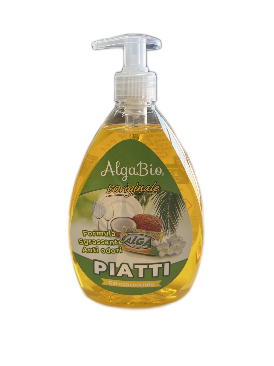 Alga bio piatti gel concentrato formula sgrassante anti odore dermatologicamente testato naturale ecologico 750 ml