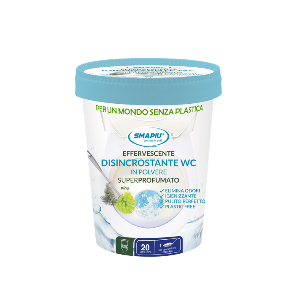 Disincrostante Detergente Wc Effervescente in polvere Super Profumato all'essenza di pino- confezione in carta da 400 gr